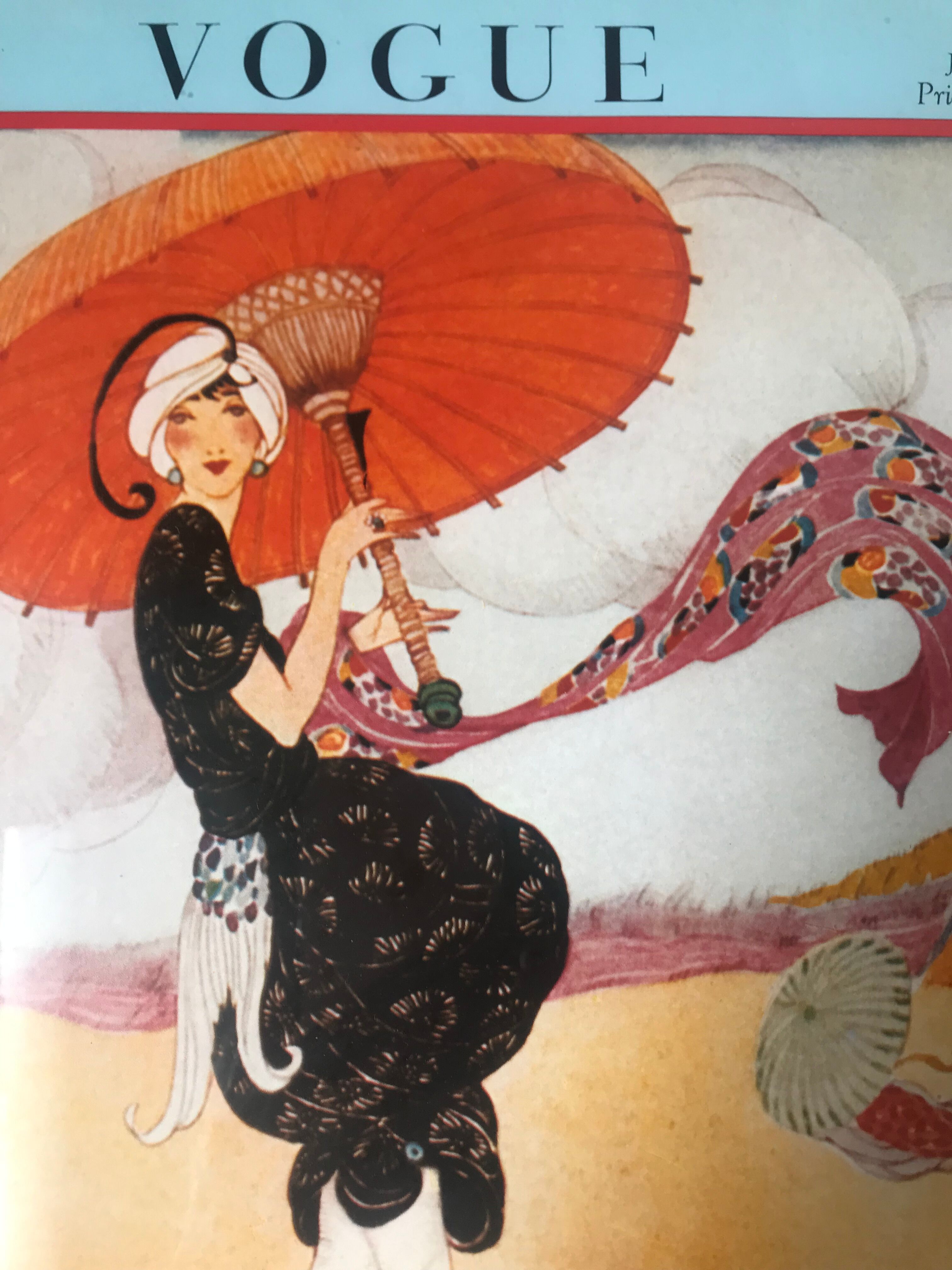 Illustration, former cover of Vogue Magazine, under golden frame