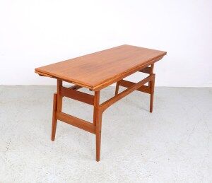 Vintage Kai Kristiansen height-adjustable coffee/dining table for Trioh, 1970s
