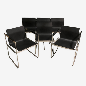 Chaises de salle à manger minimalistes en bois courbé des années 1980