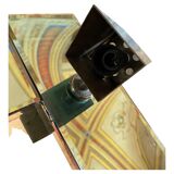 Miroir mural vintage en verre vert d'eau, Italie, années 1970