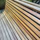 Old slatted public bench