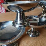 5 coupes à glace anciennes en inox