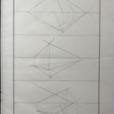 Old drawing - study of geometry - Ecole Royale Polytechnique 1824