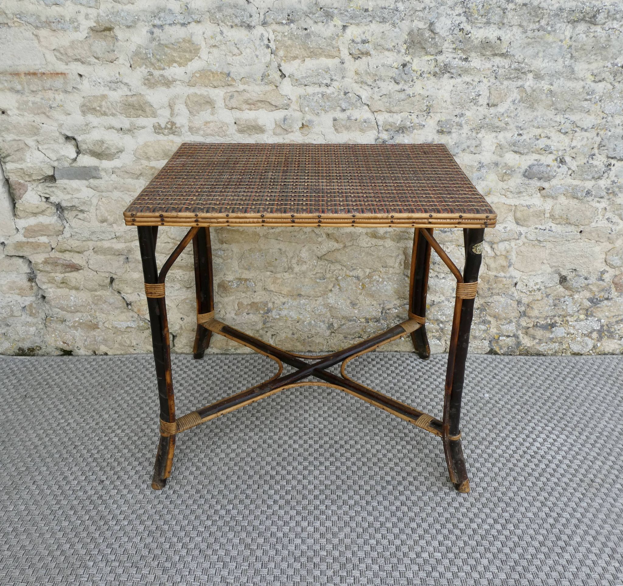 Bamboo and rattan table from the Perret & Vibert house, late 19th century.