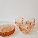 Set of 6 "Rosaline" coffee cups '70s - Arcoroc France vintage