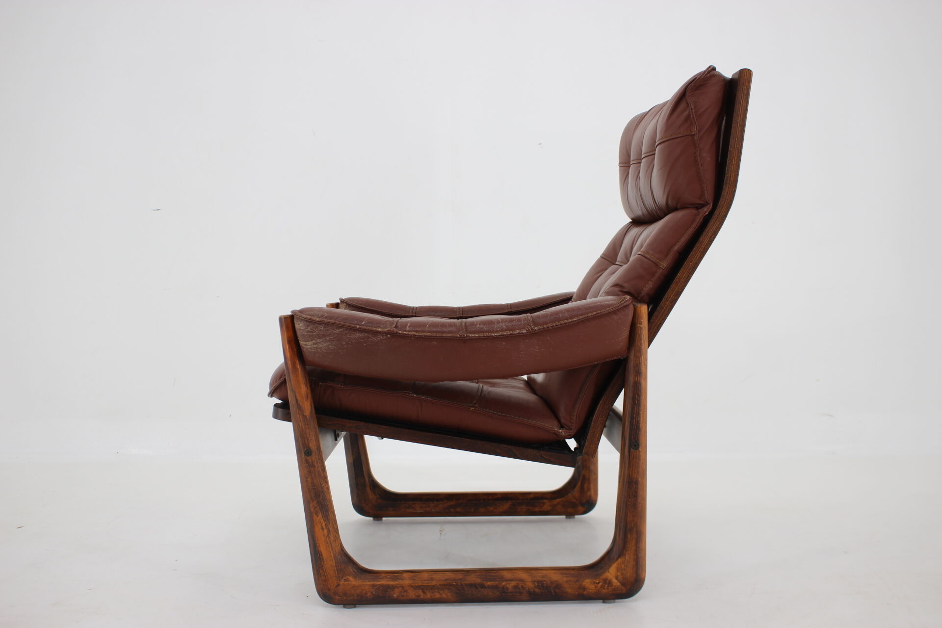 1960s adjustable leather armchair by Genega Mobler, Denmark