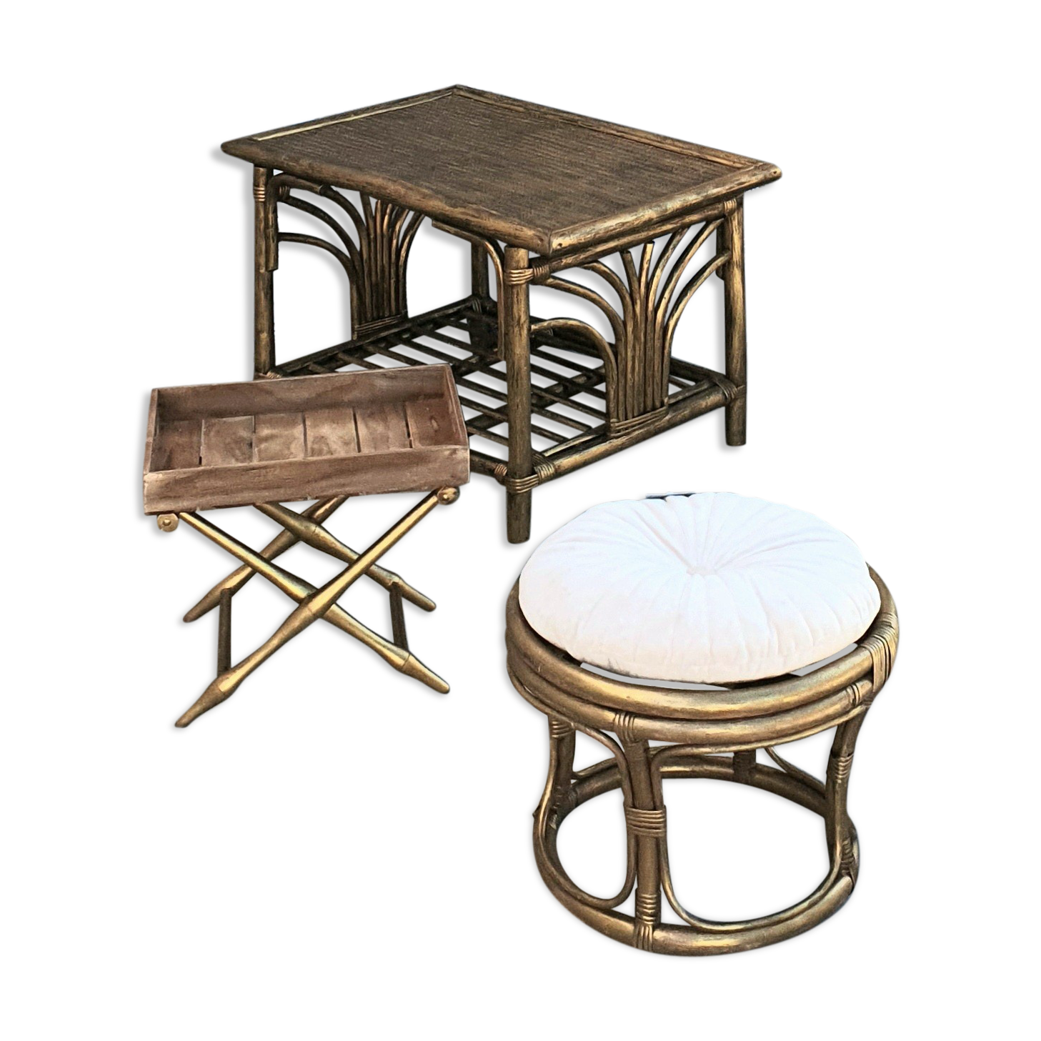 Golden rattan set