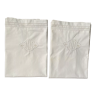 Pair of antique MM embroidered pillowcases