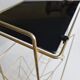 Vintage magazine shelf in glass and gilded metal