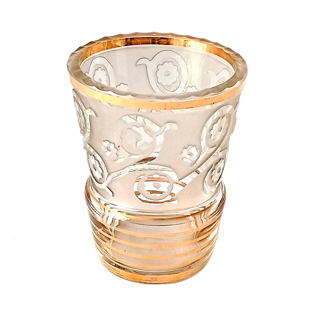 Satin engraved Art Deco vase