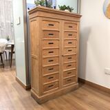 Armoire de notaire en chêne brut massif, 1920