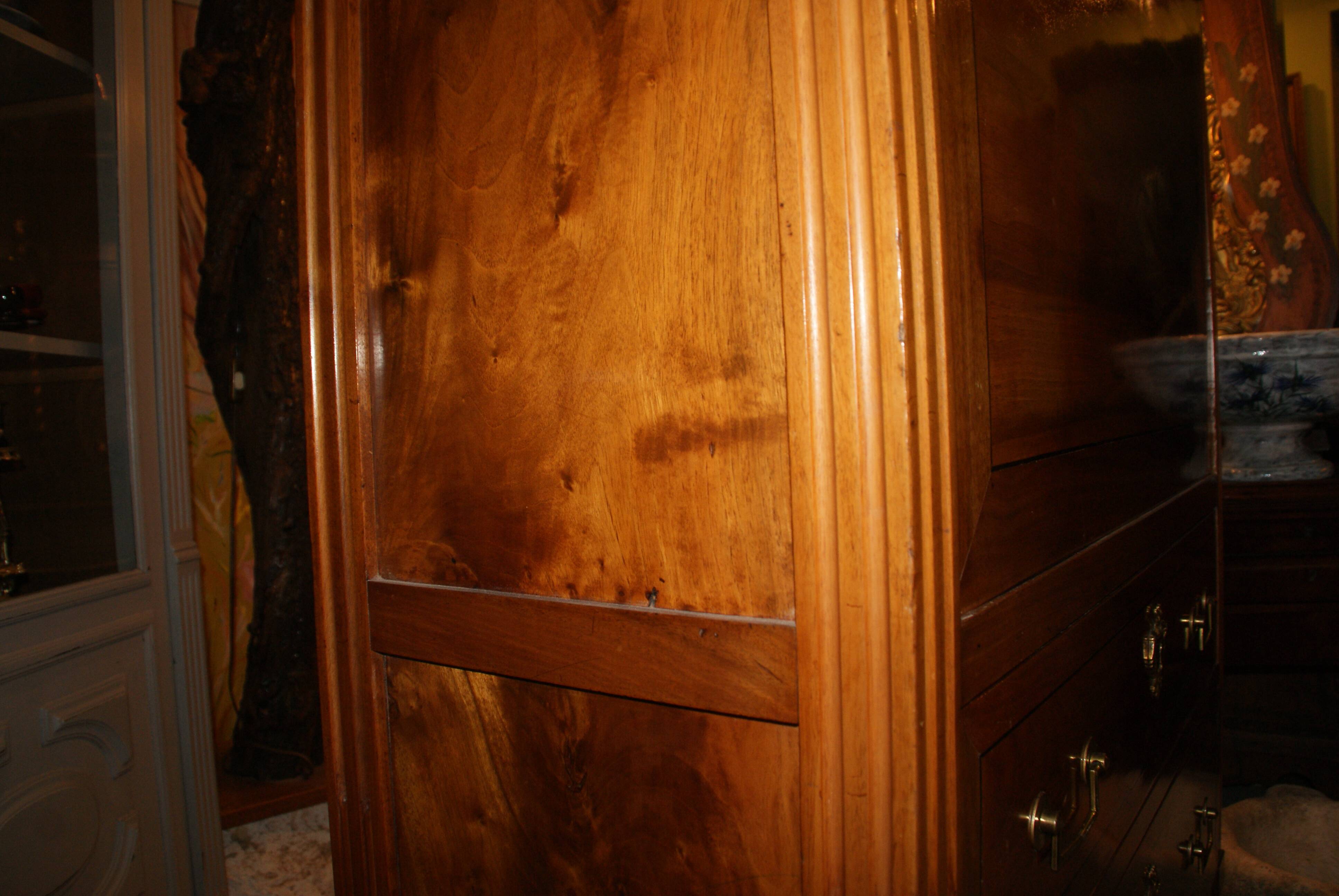 Louis XVI period light mahogany secretary