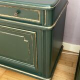 Pair of art-deco bedside tables in painted wood