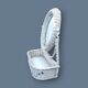 Off-white rattan vanity mirror – floral decoration – 1960s–1970s