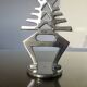 Ethnic “skeleton” candle holder in nickel-plated brass from the 80s