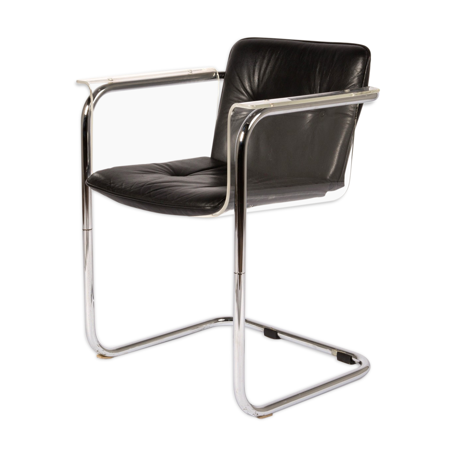 Hans Könecke Armchair for Tecta in Plexiglas, Chrom & Leather
