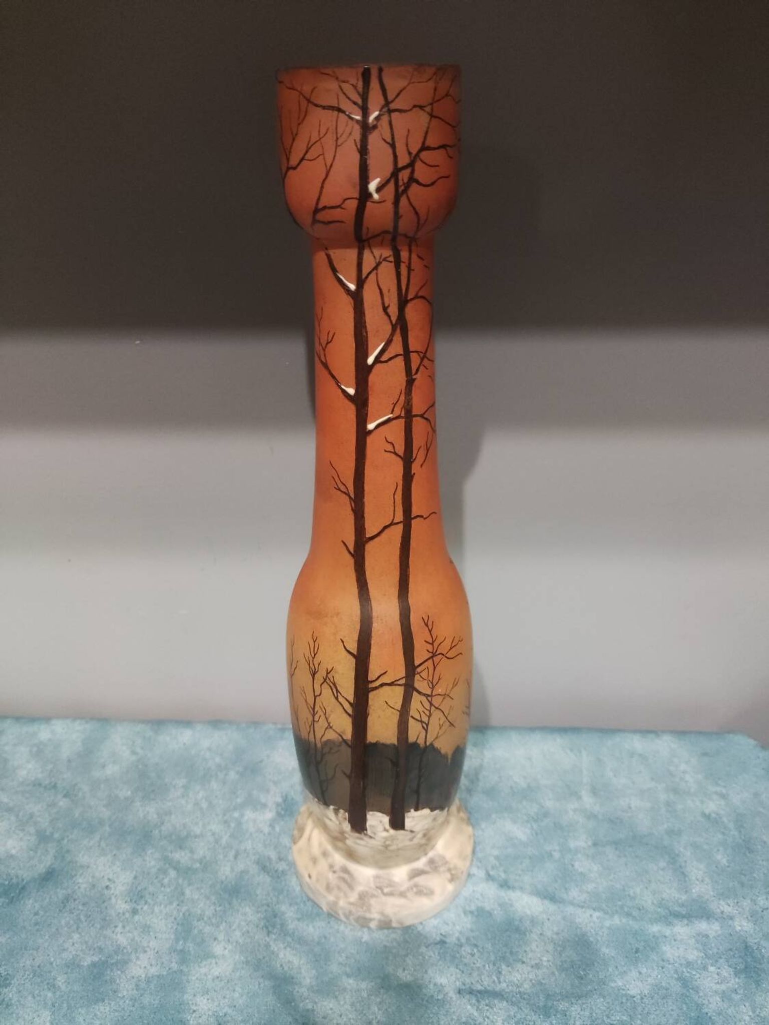 Legras vase with enamel decoration