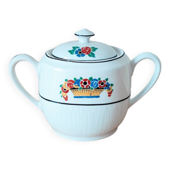 Limoges porcelain sugar bowl - Floral motifs