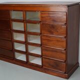 Vintage Dutch Oak / Mahogany Haberdashery Shop Cabinet, 1930s