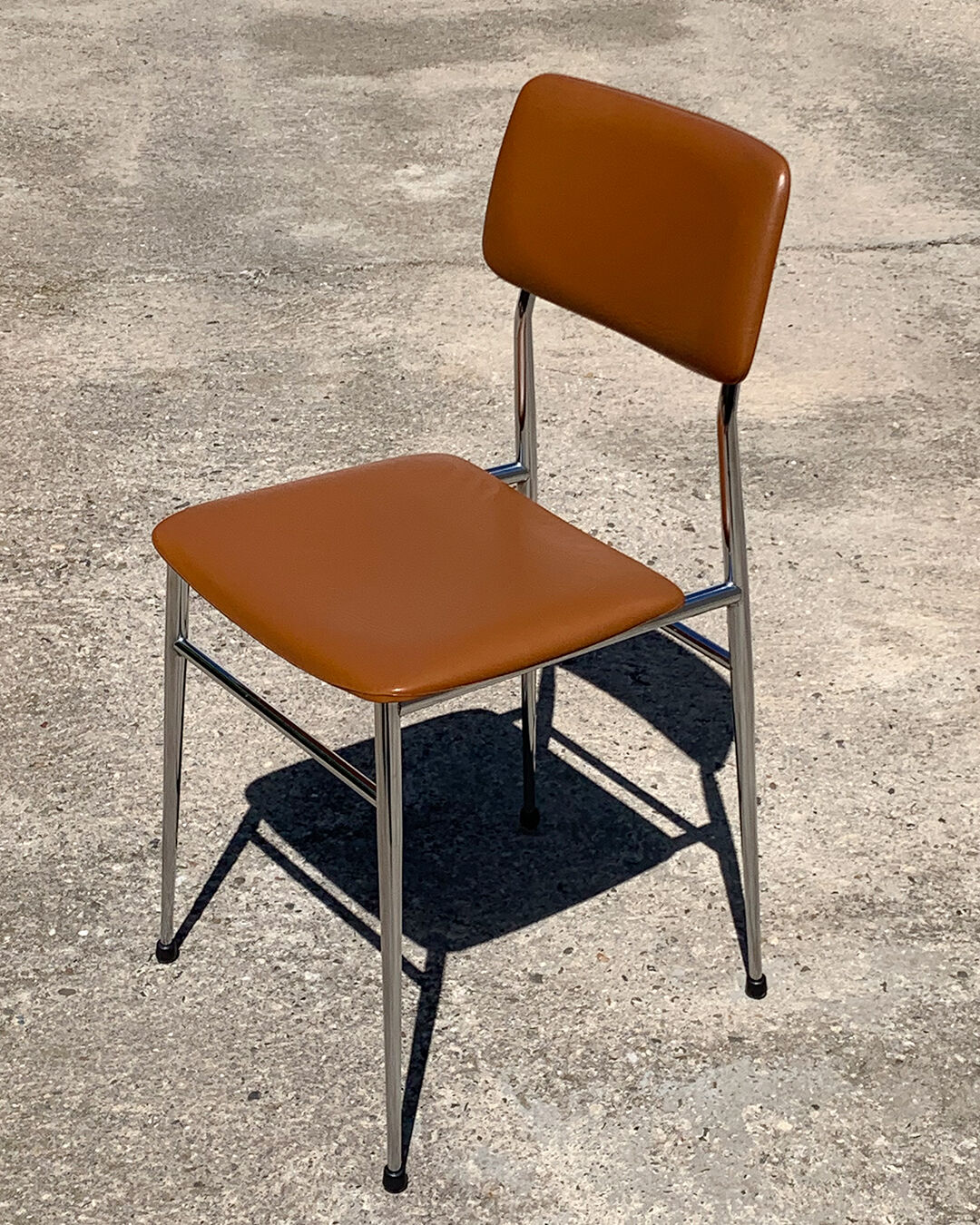 Chair skaï chrome brown