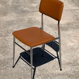 Chair skaï chrome brown