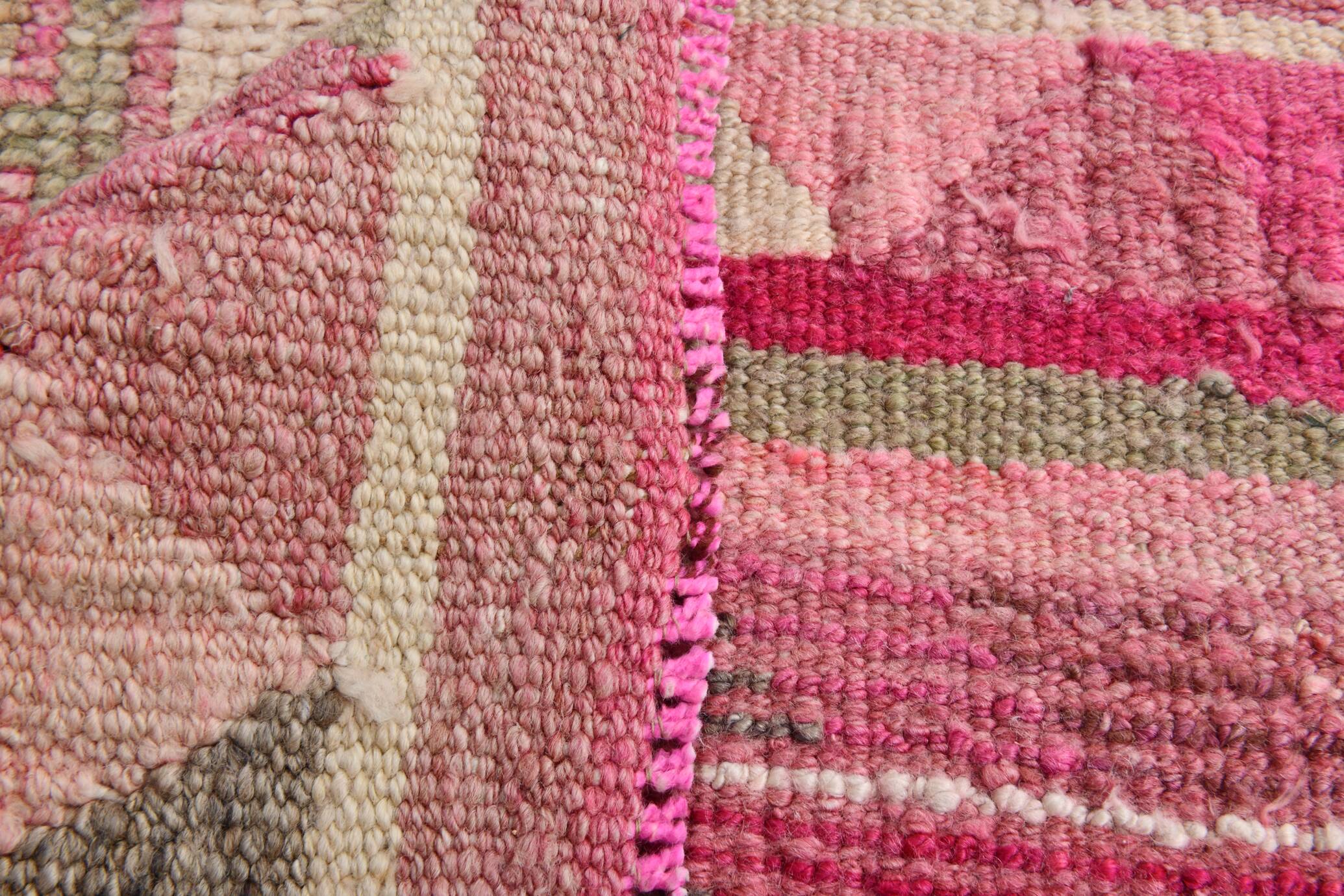 2x10 Pink & Green Tribal Vintage Runner Rug, 70x309Cm