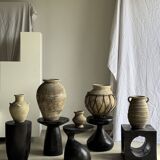 Pawn Black - Stool, side table, end table in solid mango wood.