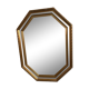Octagonal mirror with gilded wooden beaded borders