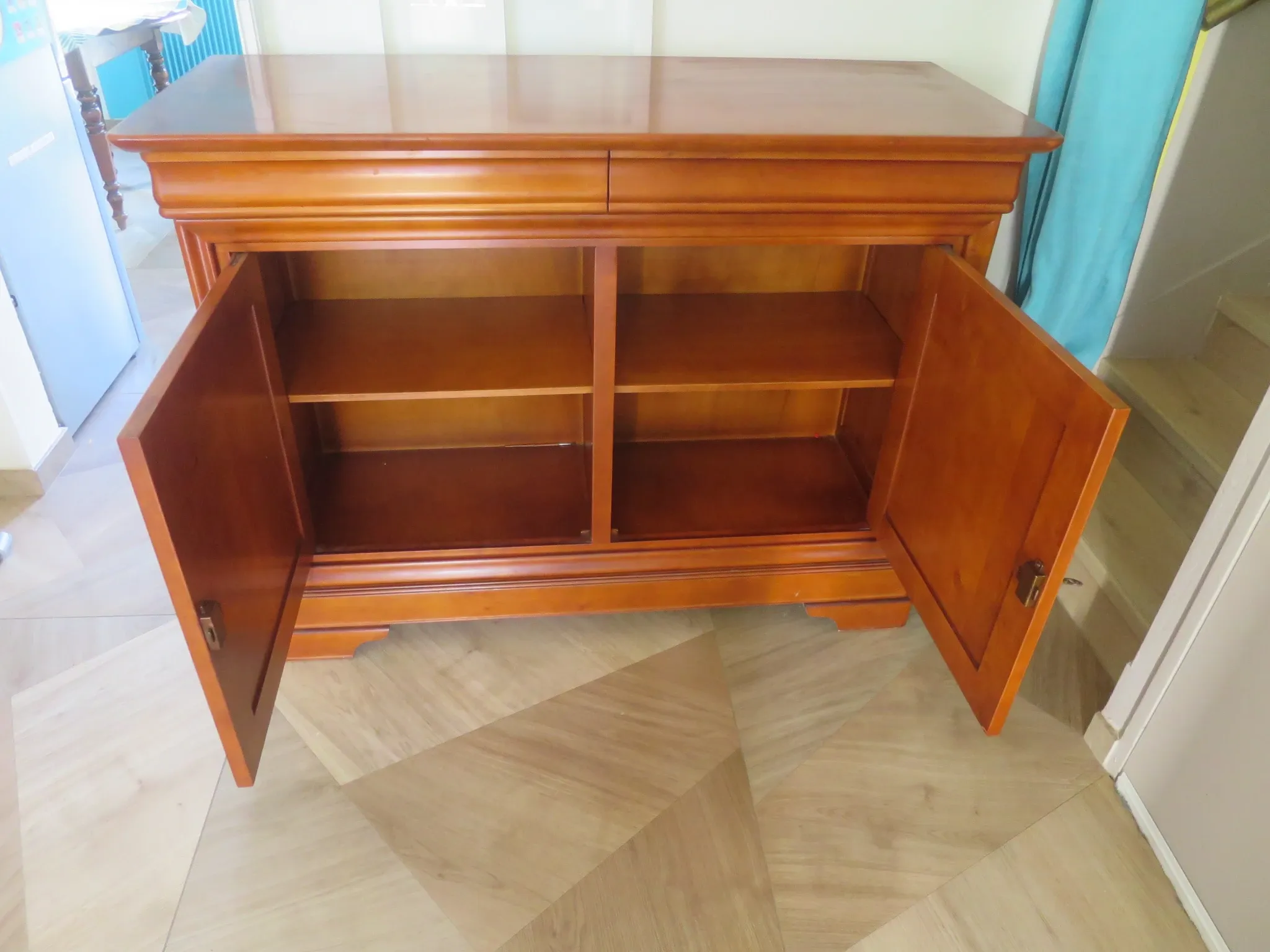 Louis Philippe buffet - 2 drawers - 2 doors - cherry wood - solid wood - dowelled