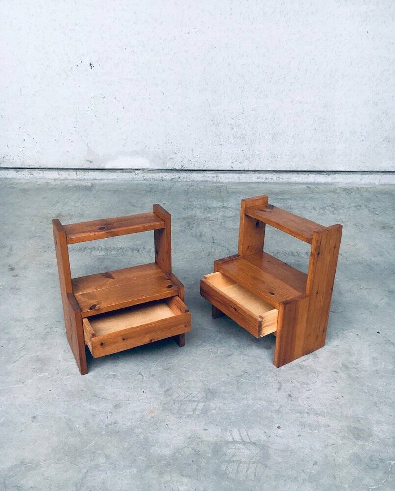 Mid-Century Scandinavian Pine Bedside Tables, Sweden, 1960s, Set of 2