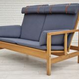 1970s, Danish design by Børge Mogensen, sofa model 2252, oak, furniture wool