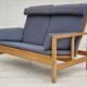 1970s, Danish design by Børge Mogensen, sofa model 2252, oak, furniture wool