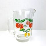 Pichet en verre sérigraphié orangeade citronade