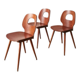 Set de 3 chaises bistrot, Baumann, 1960