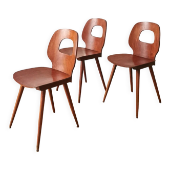 Set of 3 bistro chairs, Baumann, 1960
