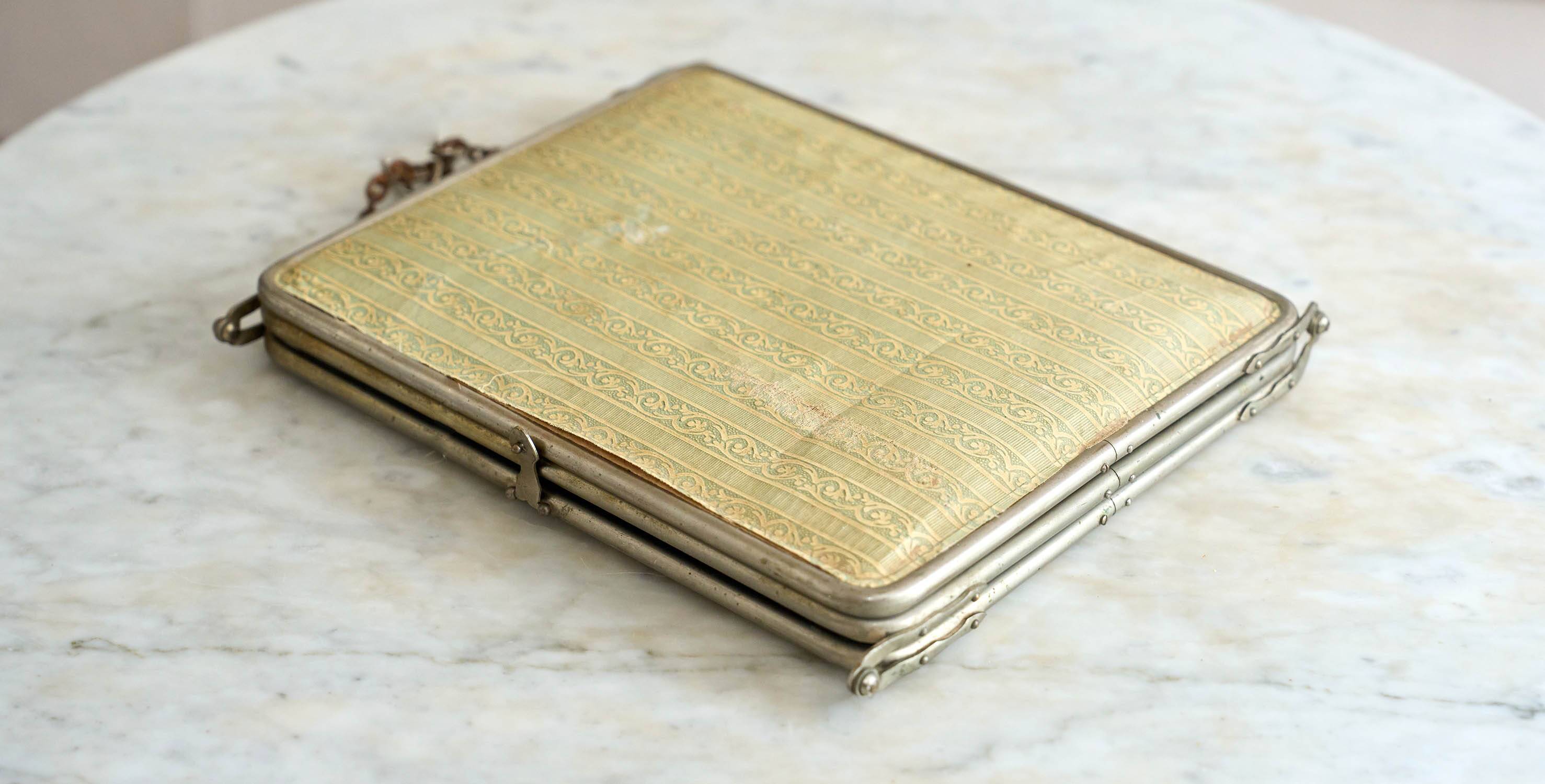 Vintage triptych barber mirror