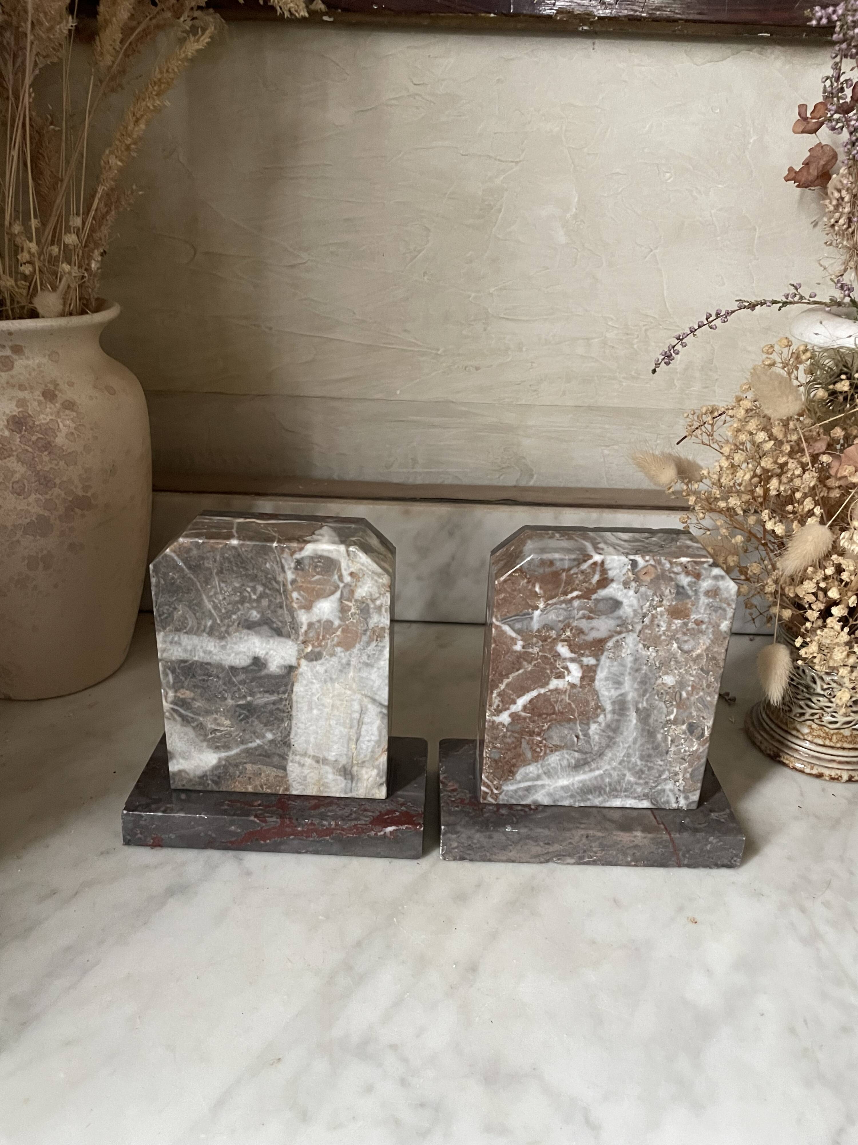 Art Deco marble bookends