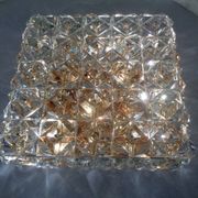 Large Gold-Plated & Crystal Glass Flush Mount from Kinkeldey, Germany, 1970s