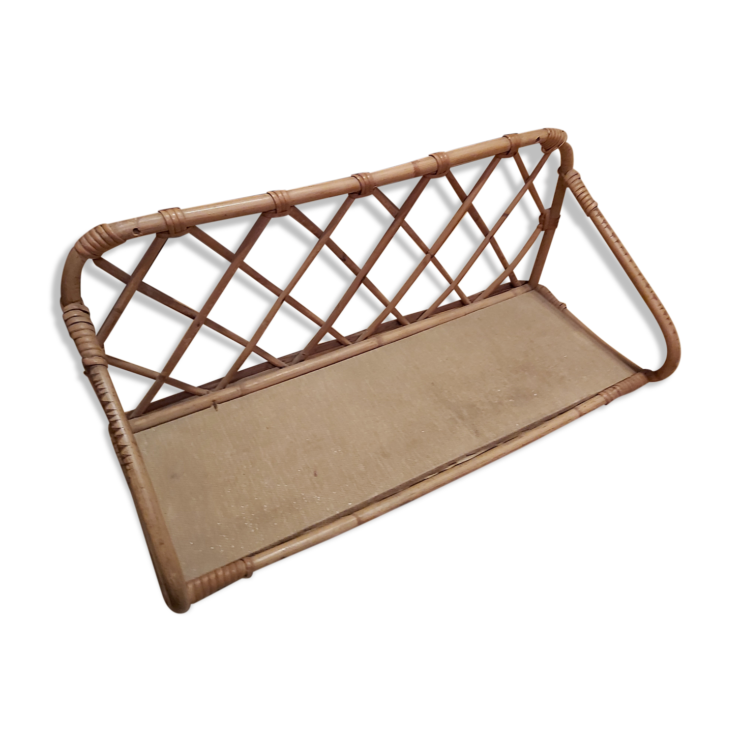 Étagère en rotin vintage