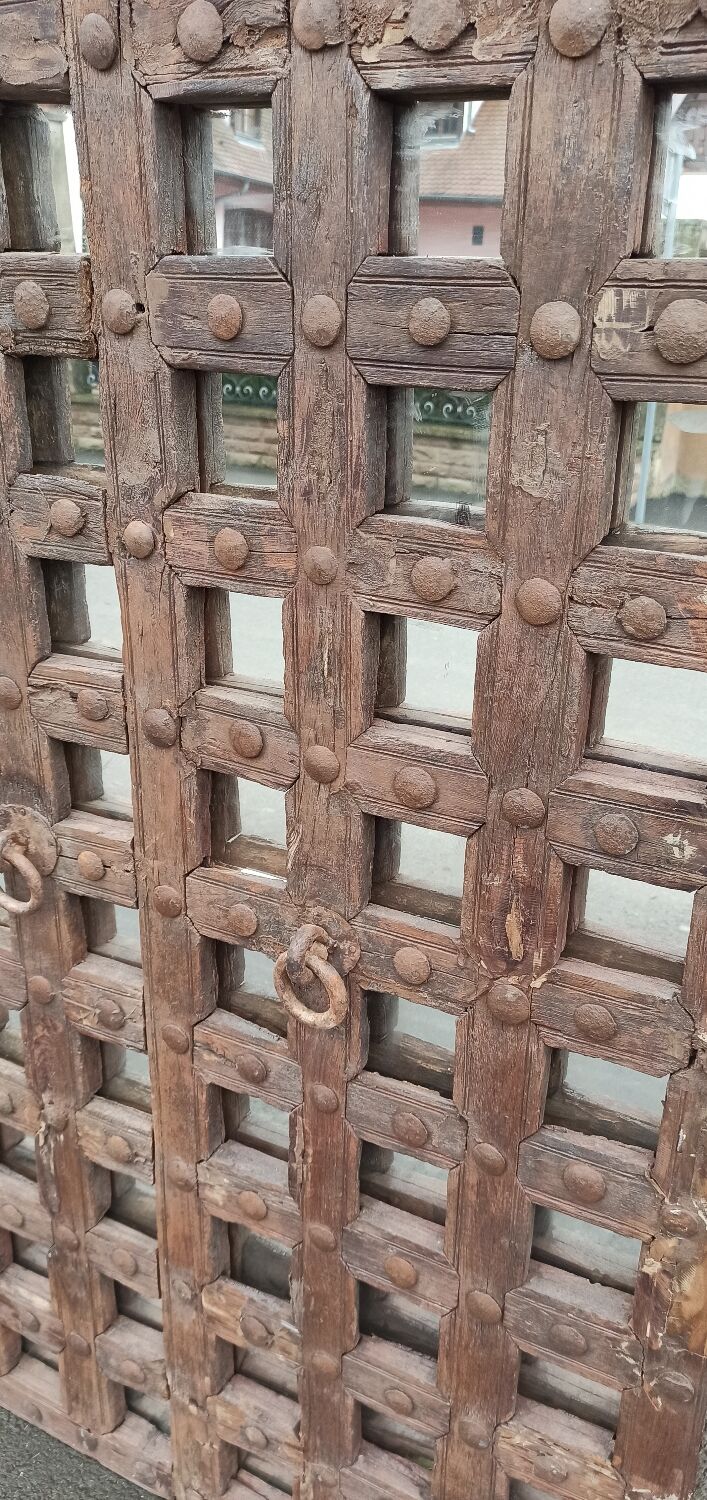 Original wooden mirror with braces