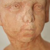 Ancient terracotta bust signed Beaulieu