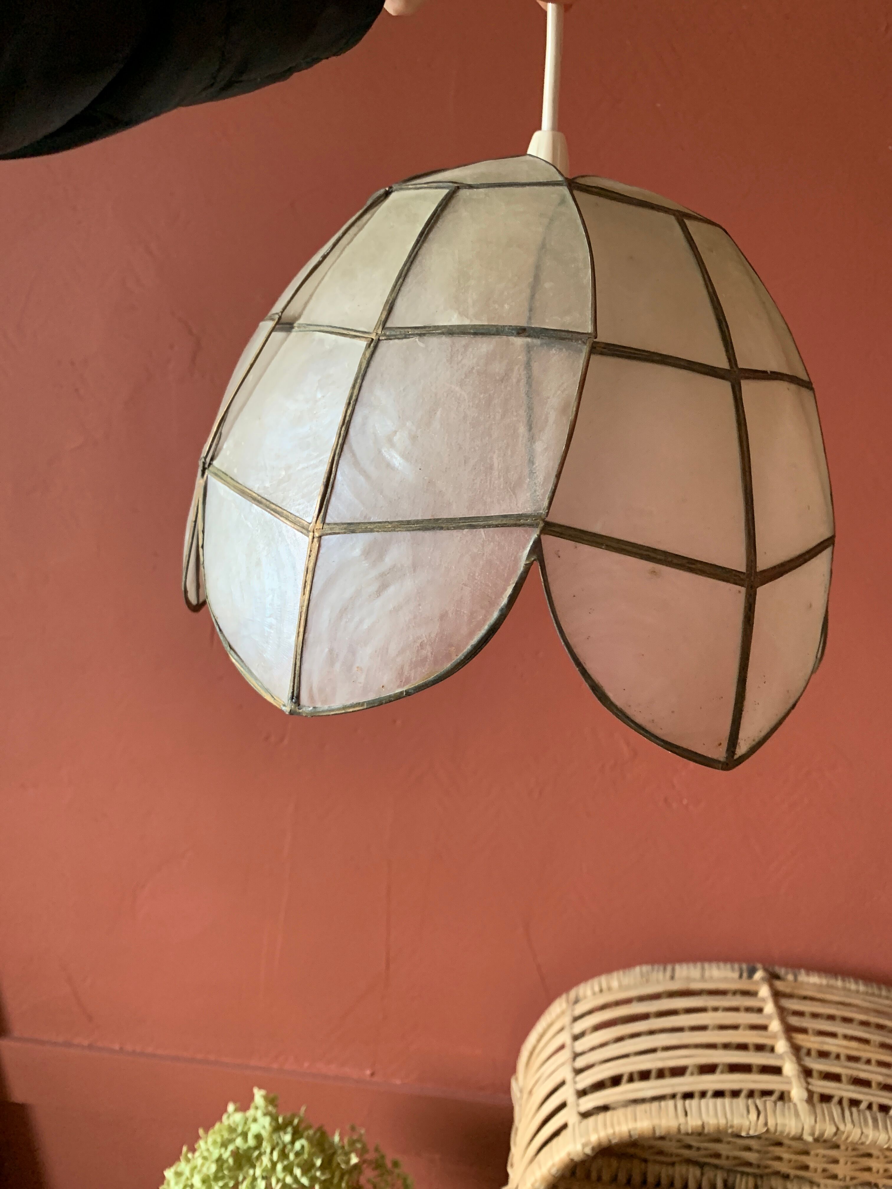 Pearly flower hanging lamp