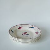 set of 6 Givors soup plates model Perce-Neige 1950