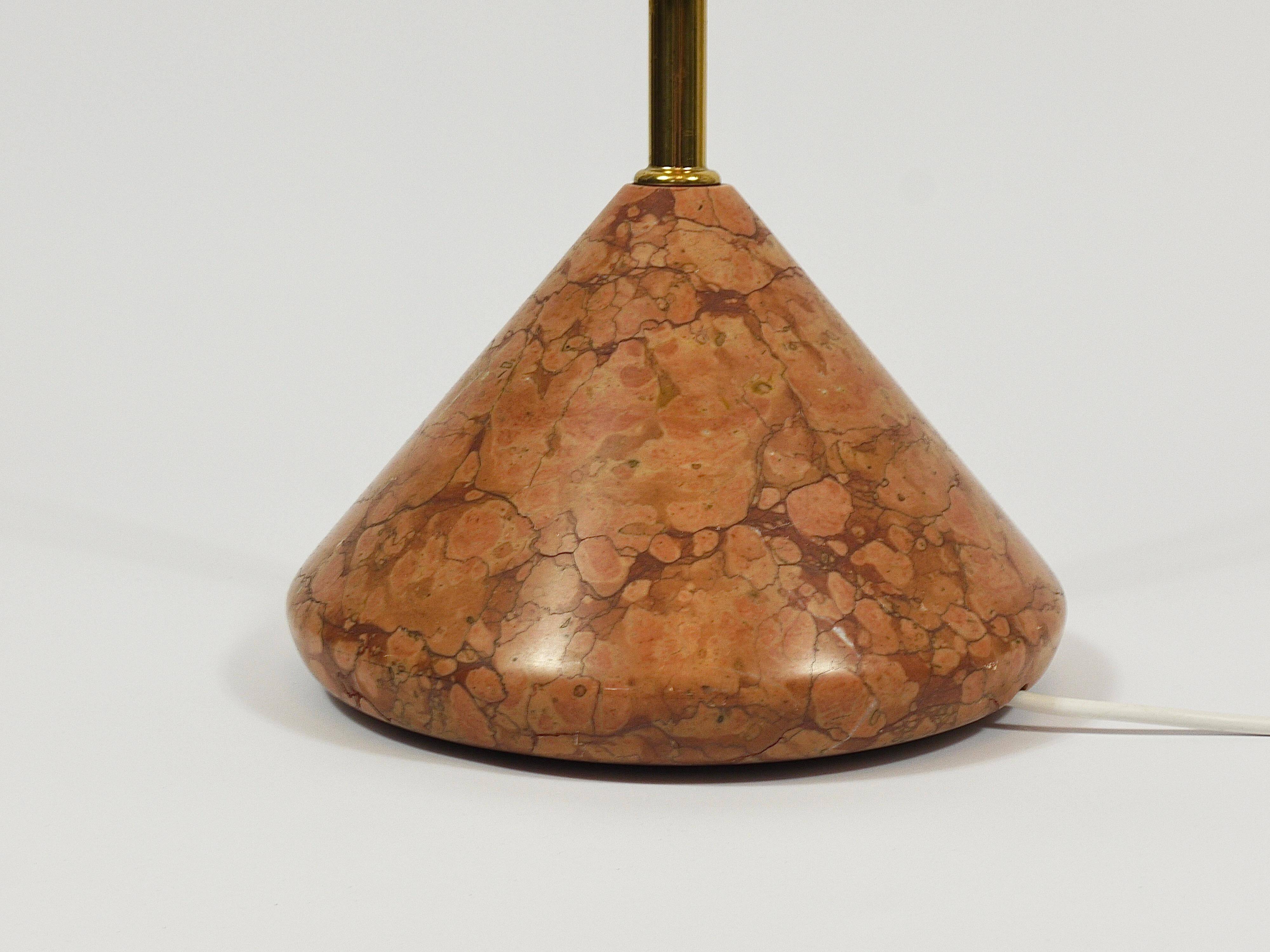 Lampe sur pied Roberto Pamio Febo en marbre, laiton et verre de Murano par Leucos Italie