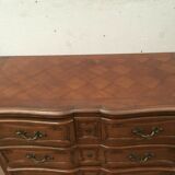 Three walnut drawers chest