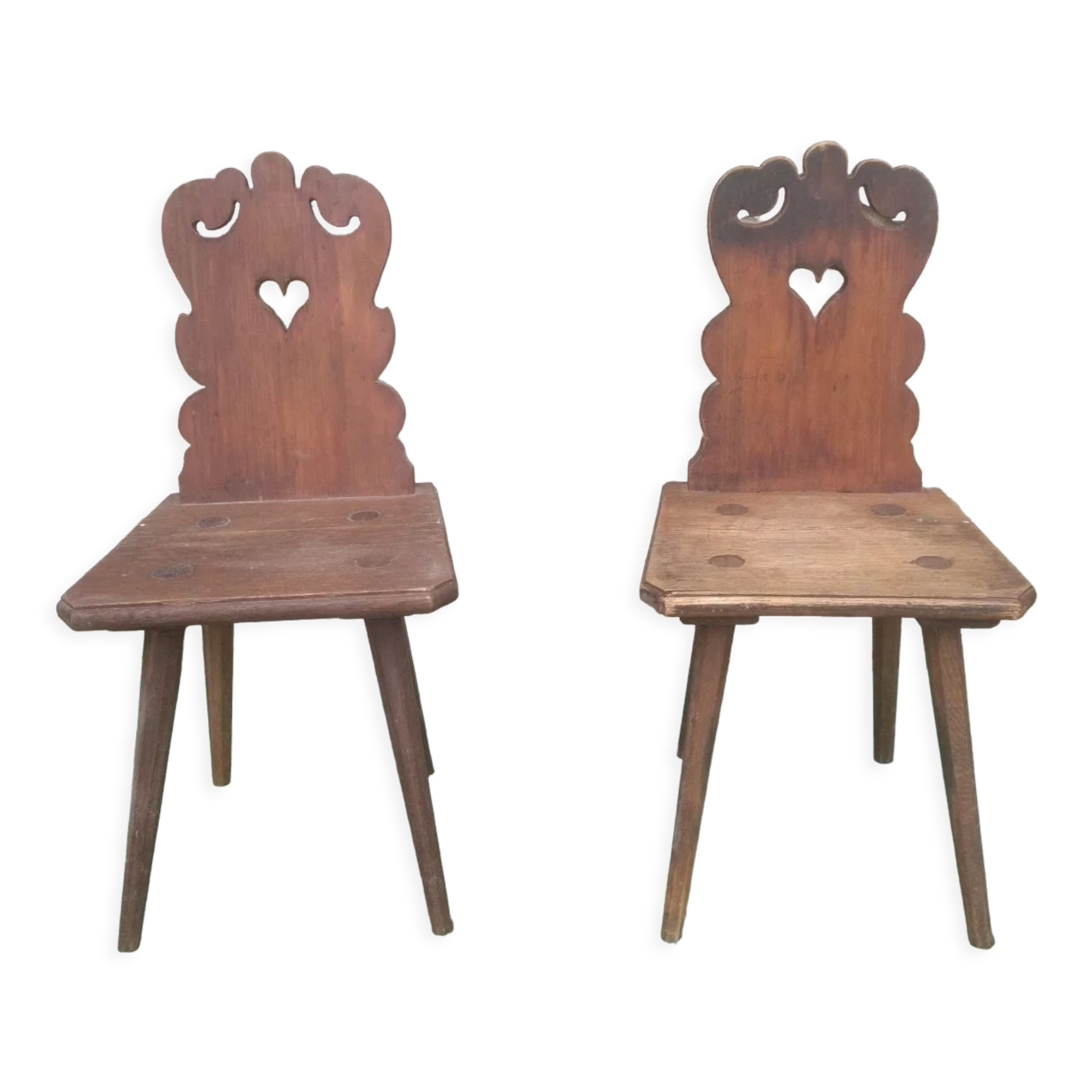 Pair of chairs brutalist stepladder