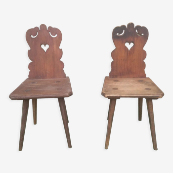 Pair of chairs brutalist stepladder