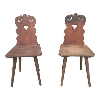 Pair of chairs brutalist stepladder