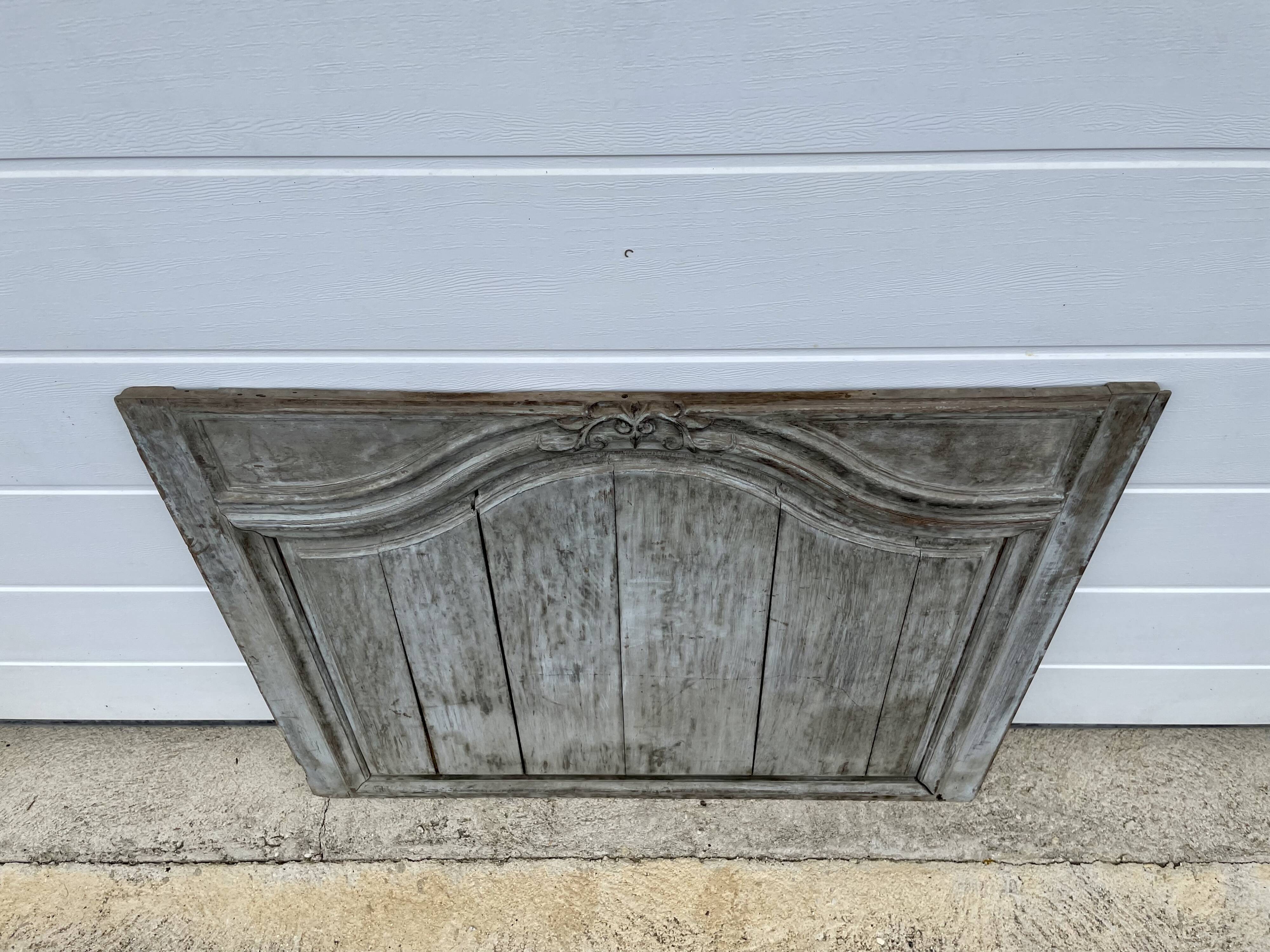 Old Door top trumeau carved wood pediment woodwork