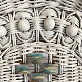 Vintage woven rattan mirror